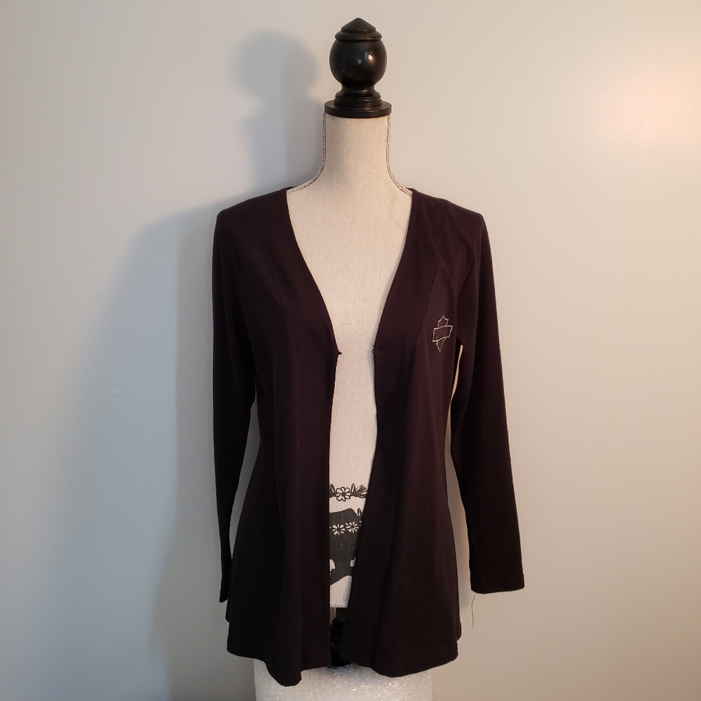 Harley Davidson of Nassau County Long Sleeve Open Cardigan Blouse Shirt Small